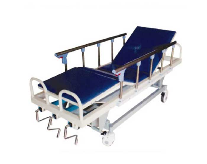 D40-不銹鋼三搖升降搶救床 ABS床板、翻轉護欄、三搖升降搶救床